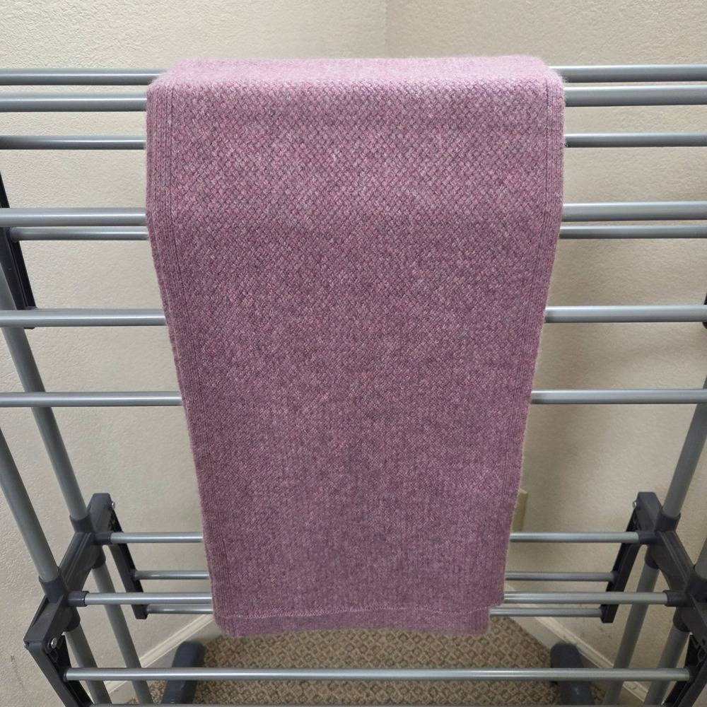 Dusty Rose Pink Waffle Knit Scarf Soft Textured Rectangle Winter Wrap 12x70